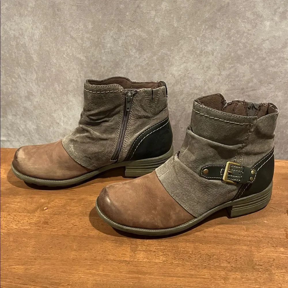 Earth Origins Phoenix Two-Tone Ankle Boots in Brown and Gray size 8.5 - Picture 3 of 7